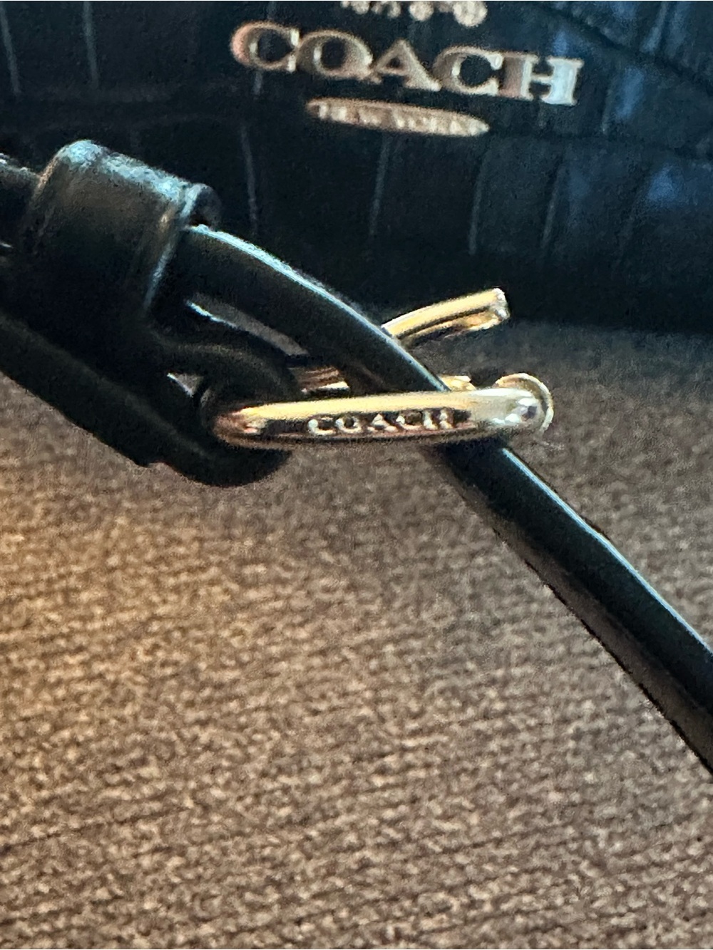 Coach ❤️Limited Charlotte Shoulder Bag In  Black Crocodile-embossed leather. NWT - Picture 12 of 14